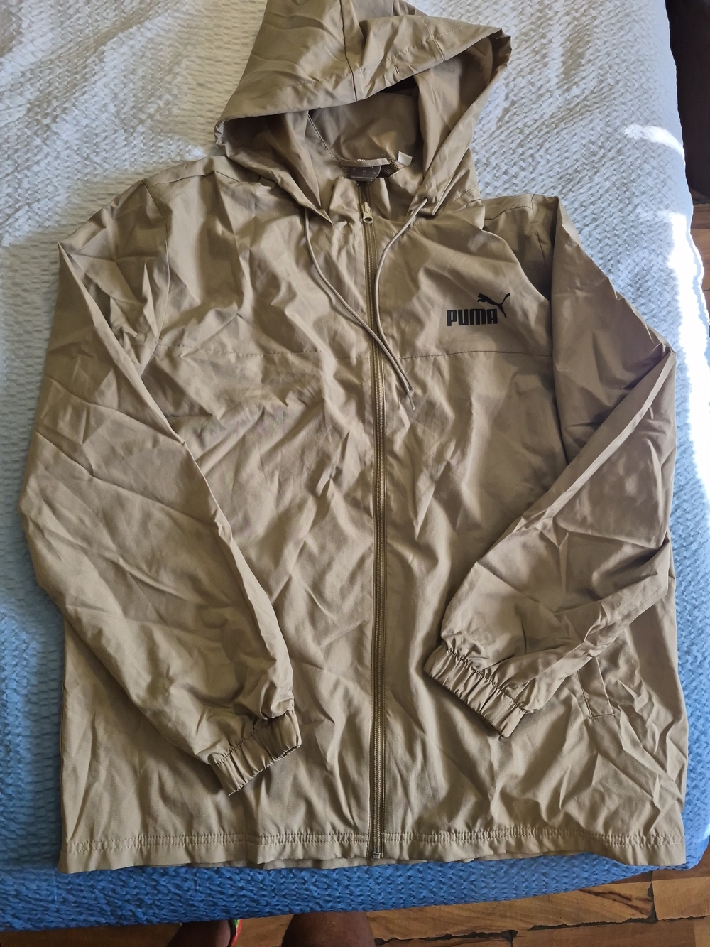 Puma Men's Beige/Tan Hooded Windbreaker Jacket